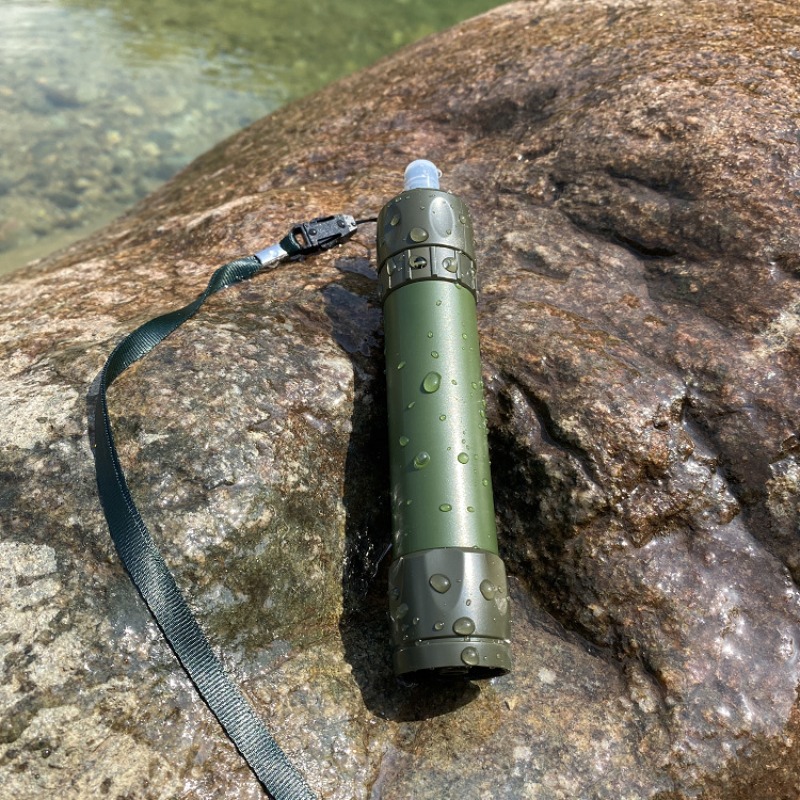 Water Purification Straw - หลอดกรองน้ำฉุกเฉิน 2 ชิ้น อุปกรณ์กรองน้ำพกพาสำหรับกิจกรรมกลางแจ้ง อุปกรณ์ตั้งแคมป์กลางแจ้ง หลอดกรองน้ำแบบไซฟอน